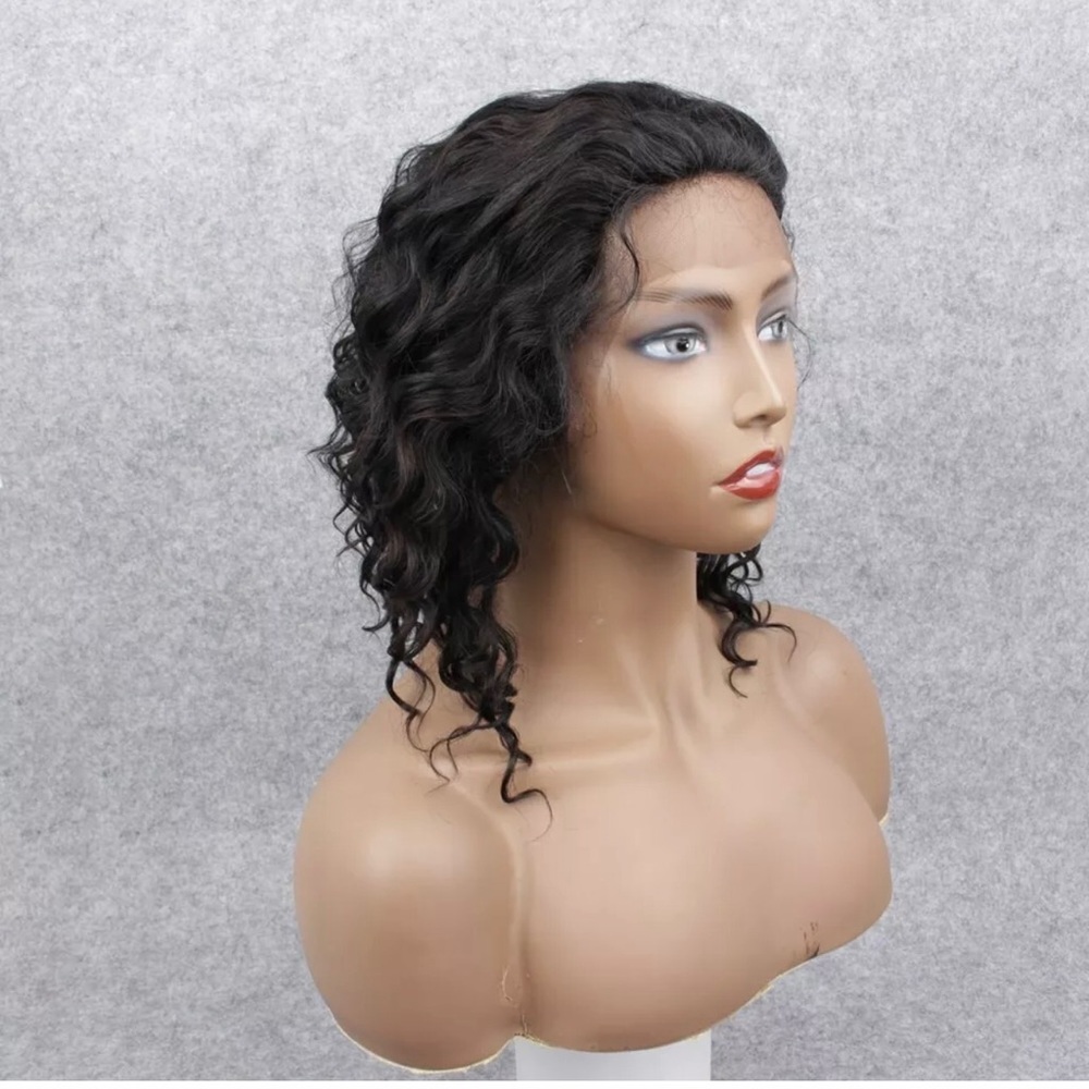 12” 1b# Deep wave stretched front wig